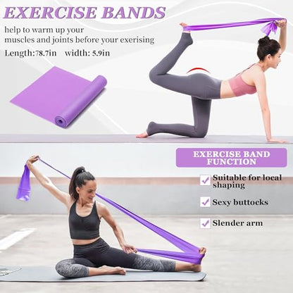 All in One Yoga Wheel Set, Soft Foam Roller Wheel for Back Pain & Stretching, Yoga Blocks 2 Pack with Strap, Trigger Point Therapy Massage Ball for Deep Tissue, Yoga Starter Kit for Beginner - color: C1, Purple