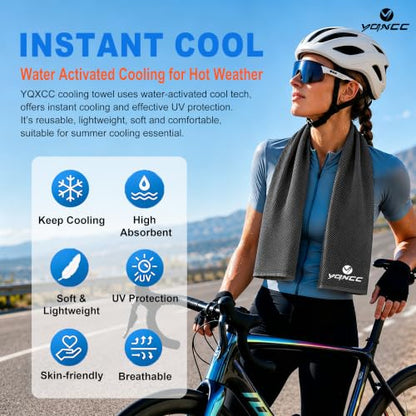 YQXCC 4 Pack Cooling Towels (40"x12"), Ice Cool for Neck & Face - color: 2 Light Gray/ 2 Dark Gray