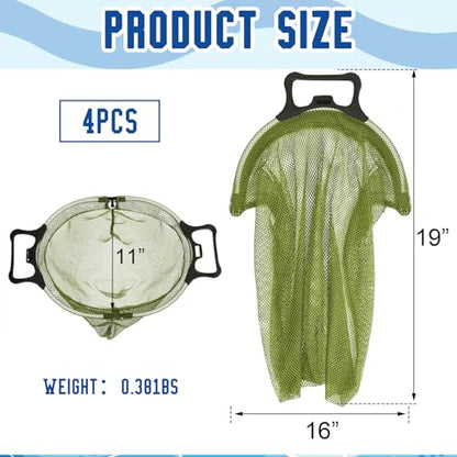 4 Pcs Lobster Clam Diving Chum Bags for Saltwater Fishing Mesh Dive Bag with Handle Lock for Fishing Clamming Diving Snorkeling Scalloping (Green)