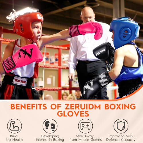 Kids Boxing Gloves 6 oz Youth Training Sparring Gloves for 3–12, Leather Ventilated Mesh, Boys Girls Junior Punching Gloves for PunchBag Focus Pads MMA Muay Thai Kickboxing - color: new pink