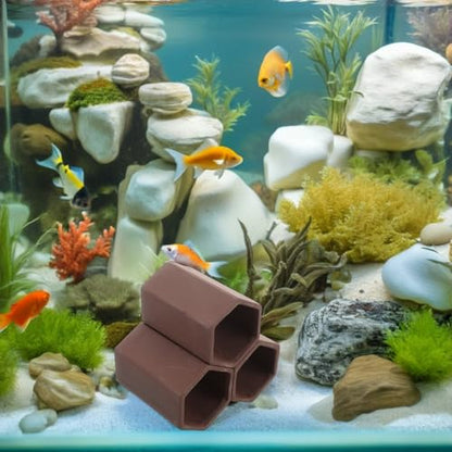 Shrimp Hideaway Cave and Pottery Aquarium Breeding Tube for Fish Tank, Hiding Shelter Ornament for Shrimp Spawning and Stress Reduction,