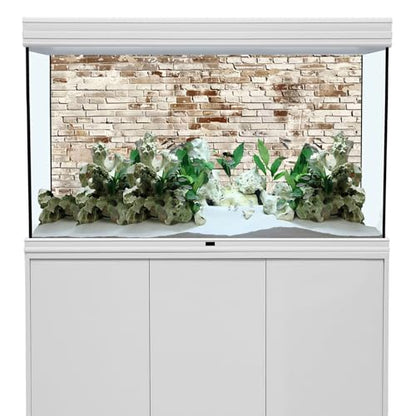 AWERT 36x24 inches Brick wall Aquarium Background Vintage Stone Brick Fish Tank Background Polyester Terrarium Background