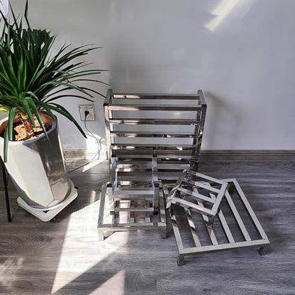 Stainless Steel Floor Bracket Rectangular Shelf with Raised Base, Fish Tank Bottom Frame, Heavy-Duty Shelf,15 * 15 * 5cm