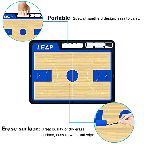 Coach Board Premium Tactical Clipboard Two Sides with Full & Half Court Dry Erase Marker Board for Basketball, Baseball, Soccer, Football, Hockey - color: Basketball Board