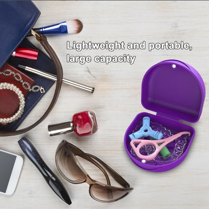 BVN Retainer Case, Magnetic Aligner Case for Braces and Mouth Guards - color: Purple