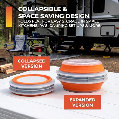CanCooker Batter Bowl XL: Collapsible, Mess-Free, Dishwasher and Microwave Safe, Chemical-Free in Vibrant Orange