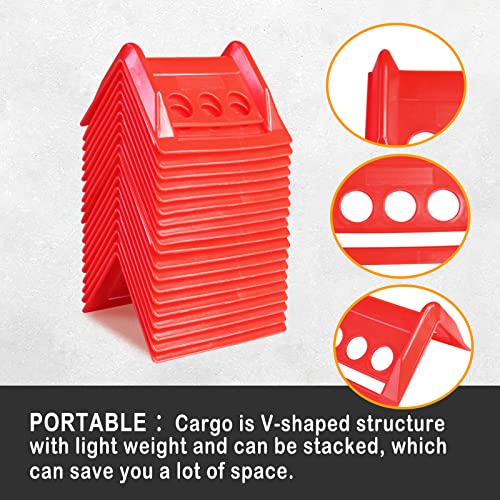 ENJ 20 Pack Flatbed Edge Protector, Edge Corner Tie Down Protector for Up to 4 Inch Straps, Protects Cargo Edges, Flatbed Accessories Plastic Protector (RED)