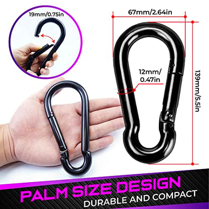 2200LB 5.5in Spring Snap Hook Carabiner Clips, Heavy-Duty Carabiners, 2Pcs - size: 2Pcs 5.5In