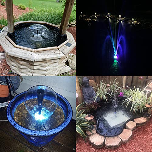 15W 200GPH (750L/H)Submersible Pump Fountain with 12 RGB Color led Light Flow Adjustable, for Aquarium Pond Fountain Fish Tank Water Hydroponic