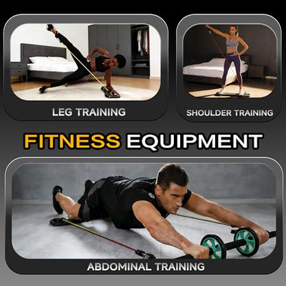 Upgraded Push Up Board,36 in 1 Home Gym Equipment with Ab Roller Wheel & Resistance Bands, Portable Foldable Workout Board for Full Body Strength Training Men Women,Gift for Boyfriend