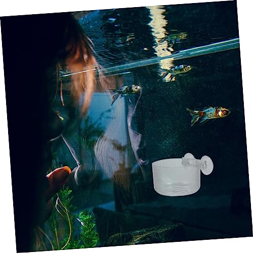 4pcs Acrylic Fish Feeding Cups Red Worm Feeder for Fish Tank Shrimp Feeder Aquarium Accessories for Aquatic Feeding Supplies