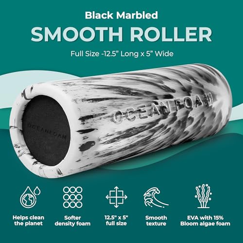 Oceanfoam Smooth Soft Density Foam Roller (Black Marbled)