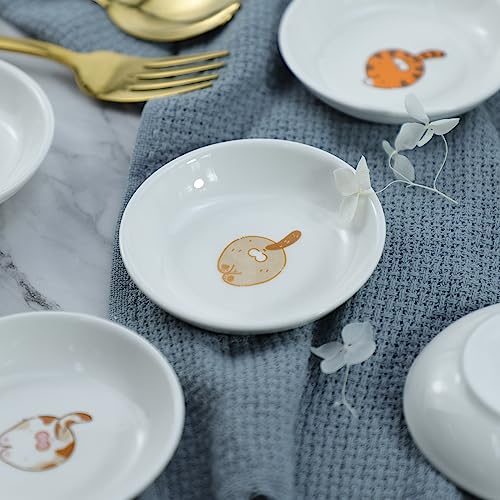 Super Cute Funny Cat Butts Ceramic Sauce Dish/Seasoning Dish/Sushi Soy Dipping Bowl/Appetizer Plates/Serving Dish for Kitchen Home(Set of 6) - color: Cat Butts
