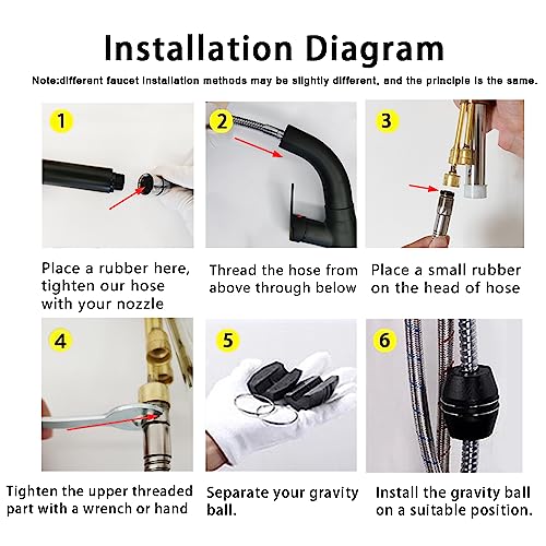Kitchen 118-Inch or 300CM Pull Down Sink Faucet Replacement Pull Out Spray Head Hose Stainless Steel (Electroplating, 3 meters)