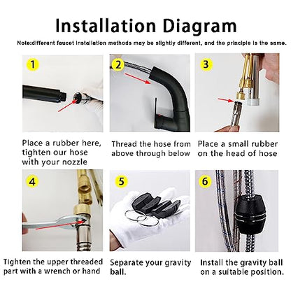 Kitchen 118-Inch or 300CM Pull Down Sink Faucet Replacement Pull Out Spray Head Hose Stainless Steel (Electroplating, 3 meters)