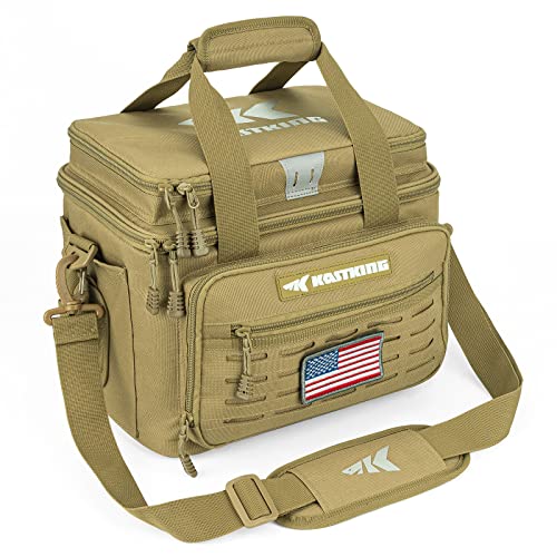 KastKing Fishing Tackle Bags - Saltwater & Freshwater Fishing Bags - Water Resistant, Padded Shoulder Strap - Gear Storage - color: Khaki--Medium, size: Medium