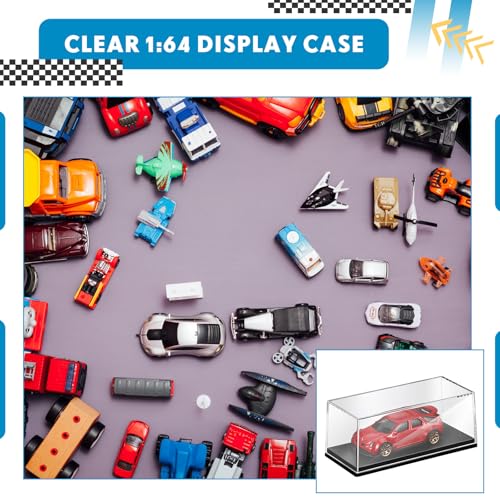 2 Pcs 1/64 Display Case Acrylic Model Cars Display Case 4.17 x 1.81 x 1.81 Inches Clear Plastic Vehicles Toy Cars Storage Collectors
