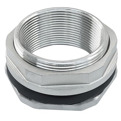 Murtenze 2" Bulkhead Water Tank Connector, Stainless Steel Water Tank Fitting Thru-bulk Adapter, Water Pipe Connector for Rain Barrels/Aquariums/Water Tanks - size: 2 Inch