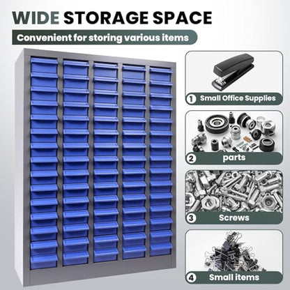 75-Drawer Nut and Bolt Organizer, Parts Cabinet No ssembly, with Labels & Adjustable Dividers, ABS Drawers, 860LBS, Alloy Steel Frame for Workshop Garage - size: 75-Drawer