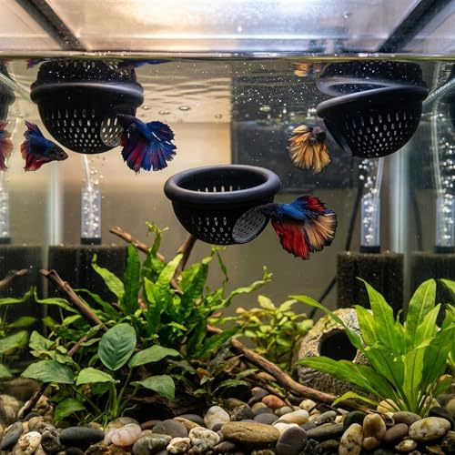 salbsever 2 Pcs Betta Hammock for Aquarium, Betta Bed Shrimp Shelter 3D Printed Beta Hammock Safe Resting Spot for Beta Fish, Shrimp and Small Fish