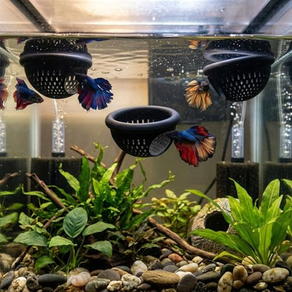 salbsever 2 Pcs Betta Hammock for Aquarium, Betta Bed Shrimp Shelter 3D Printed Beta Hammock Safe Resting Spot for Beta Fish, Shrimp and Small Fish