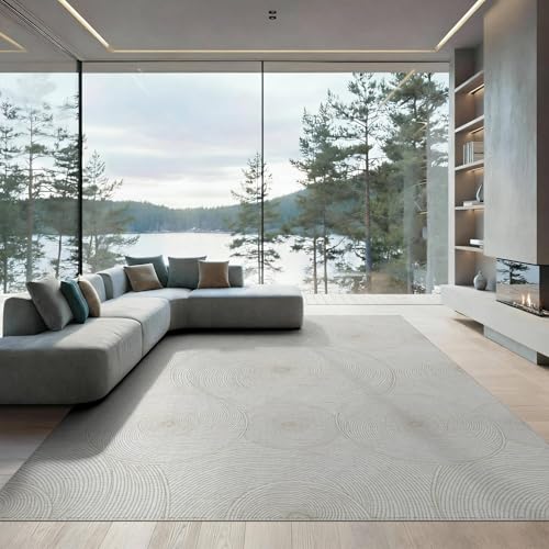 9'x12' Washable Flatwoven Rug, White Abstract Geometric Stain Resistant Massive Carpet Non-Slip Chair-Friendly Mat for Dining Room, Basement, Large Office | Ref:1955516 - color: Beige/Pattern 19, size: 9' x 12' (Rectangular)