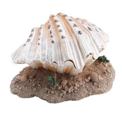 Aquarium Ornament with Bubbling Action for Fish Tanks – Resin Shell Pearl Decor
