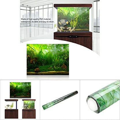 AYNEFY Aquarium Fish Background Poster, Water Grass Aquarium Background Poster PVC Adhesive Background Sticker Wallpaper Poster Aquarium Backdrop Decor (#8) - size: #8