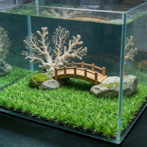 Aquarium Decor Artificial Plastic Lawn Grass,4PCS 9 inches Fish Tank Decorations, Easy Install Green Plants for Aquariums and Hermit Crab Climbing Habitats with 16 Suction Cups - size: 4pcs10"*10"