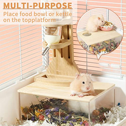 Hamster Sand Bath Box Transparent Acrylic Small Animals Shower Bathtub Guinea Pigs Digging Sand Container Cage Accessories for Lemmings Gerbil Mice Hedgehog Chinchilla (Rectangle) - size: Large - Rectangle