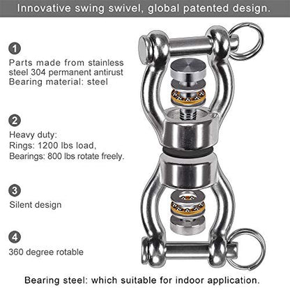 SELEWARE Heavy Duty Bearing Swing Swivel, 360° Rotation Hanging Accessory - color: Swivel - Style B