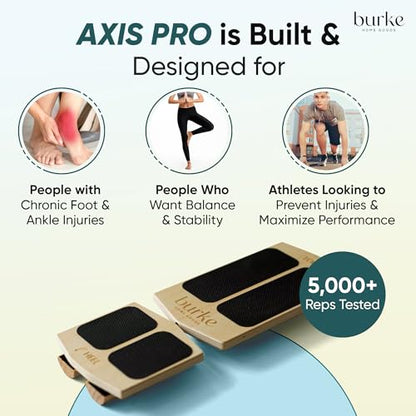 Ankle Balance Board & Foot Strengthener for Plantar Fasciitis Pain Relief | Single leg axis design for physical therapy, sprained ankle recovery and Achilles tendonitis, non slip wooden slant board