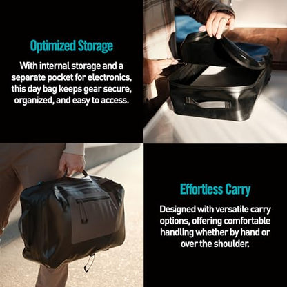 Seeker Collection Dry Day Bag Waterproof Dry Day Bag IP67 16L Marine Tote with Sealed Zipper Electronics Pocket Carry Handles for Boating Travel