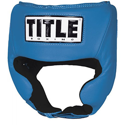 Title Boxing Amateur Competition Headgear (w/Cheeks) - Boxing Headgear, MMA Headgear, Sparring Gear, Headgear Boxing Sparring, Boxing Head Gear, Sparring Headgear, Muay Thai Headgear - color: Blue, size: Medium