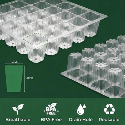 Gardzen 10 Pack 40 Cell BPA Free Seed Starter Tray Kit - Reusable Plant Germination Trays with Adjustable Vents, Sowing Tool & Labeling Set for Indoor Gardening Vegetables Herbs Flowers - size: 10-Pack