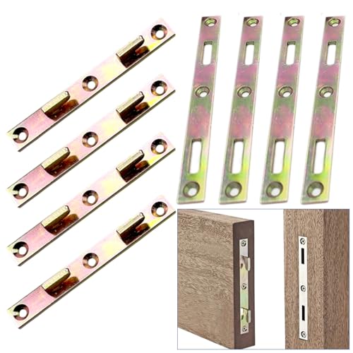 4 Set Bed Rail Fasteners Heavy Duty Bed Rail Brackets Bed Frame Rail Hardwa-5 INCH（Screws Included）