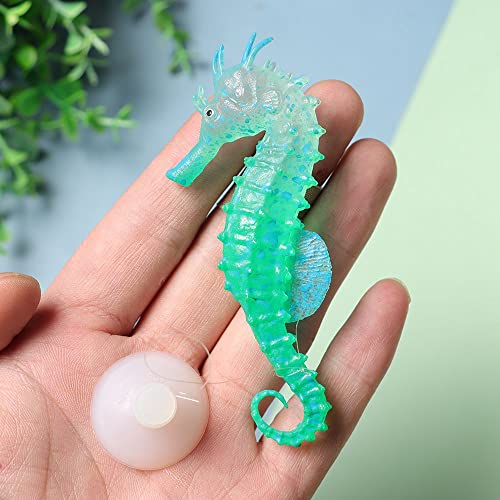 HomeSoGood 3pcs Aquarium Seahorse Decoration, Silicone Luminous Fish Tank Ornament