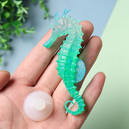 HomeSoGood 3pcs Aquarium Seahorse Decoration, Silicone Luminous Fish Tank Ornament