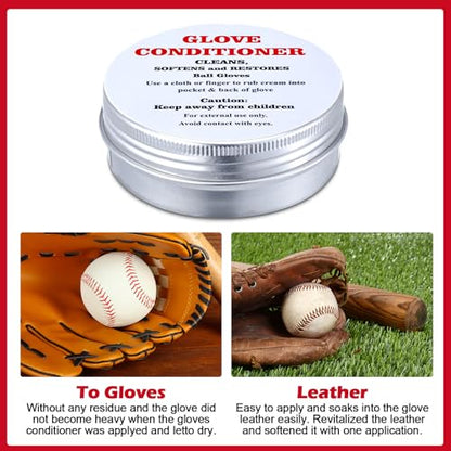2 Pcs Baseball Glove Conditioner Leather Conditioner Cream Softball Baseball Glove for Break in Gloves Leather Sports Equipment Improving Flexibility