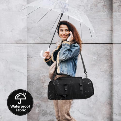 MIYCOO Gym Bag with Shoes Compartment, Duffle Bag, Backpack with Wet Pocket - color: 01#Full Black-Style1