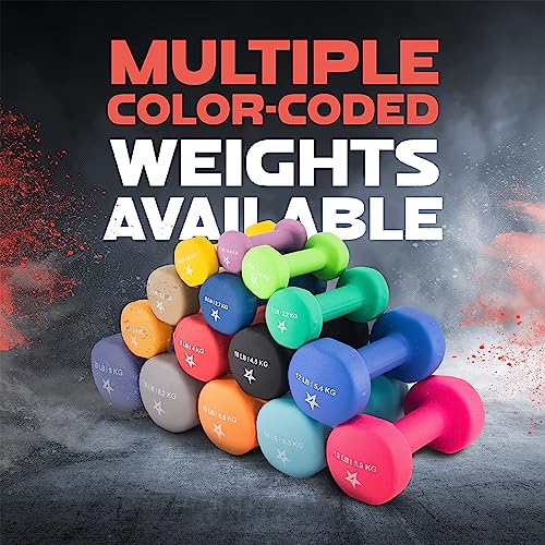 Yes4All Neoprene Dumbbells, Pairs and Sets with Rack for Home Workouts - color: H. Dark Red - 9lbs - Pair, style: Pair
