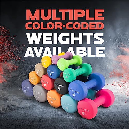 Yes4All Neoprene Dumbbells, Pairs and Sets with Rack for Home Workouts - color: H. Dark Red - 9lbs - Pair, style: Pair