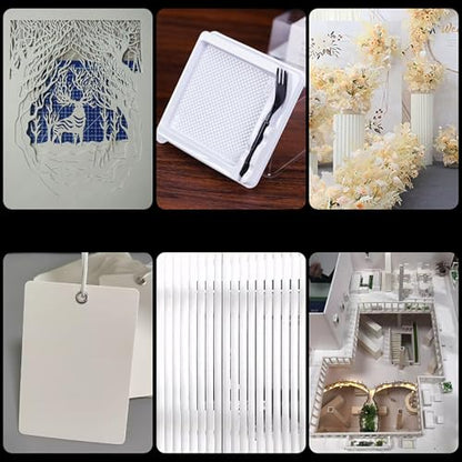 20 Pcs White PVC Flexible Plastic Thin-Sheet Rigid High Tensile Panel for Craft Board Signboard Aquarium Background Panels-100mm*100mm*0.3mm - size: 100mm*100mm*0.3mm