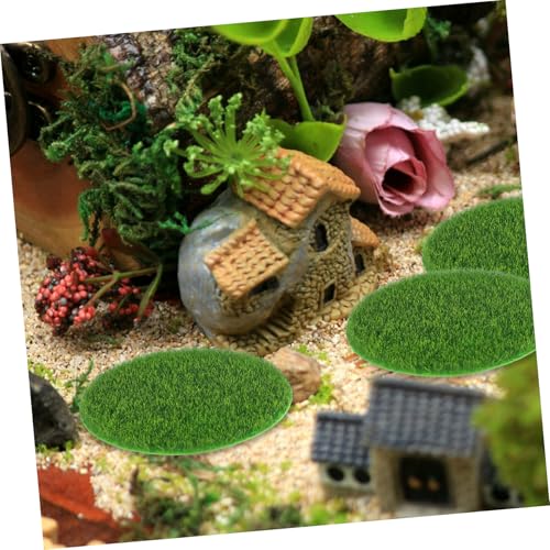 TOYANDONA 8pcs Round Artificial Grass Mats Fake Turf for Miniature Garden Lifelike DIY Grass Pad Moss Decorative Turf Wall Mat Faux Plants Indoor Zen Decor