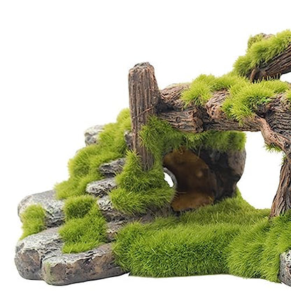 Aquarium Decoration Figurine Resin Creative Bridge Multifunctional Statue Fish Tank Landscaping Rockery Bridge Ornament for Table Decoration