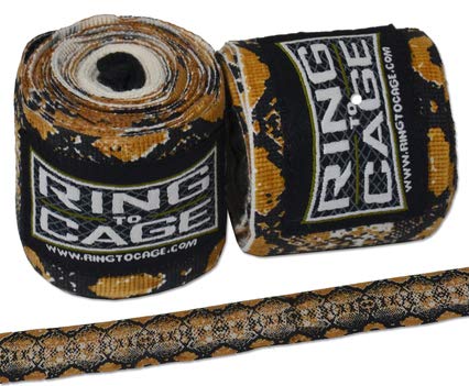Ring to Cage Handwraps Mexican Style Stretchable- Patterned 180" Long - 23 Color Patterns - color: Cobra