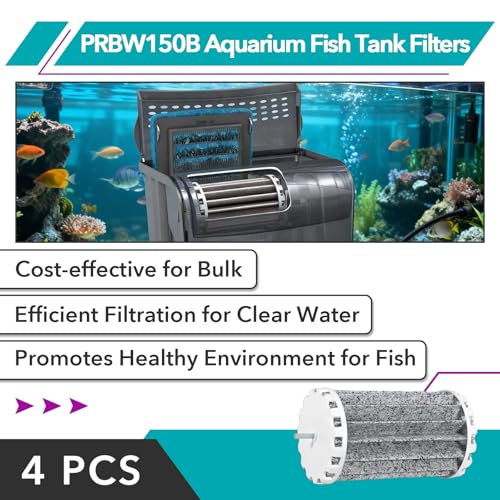 4 Pcs PRBW150B Aquarium Fish Tank Filters Compatible with Penguin Bio Wheel 150 Hang On Filters, Fits for 150B Assembly Biowheel Part