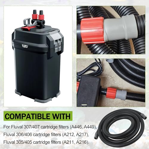 Ribbed Hosing A20015 (9.8Ft) - Aquarium Tubing Replacement for Fluval 306/307 406/407 305/405 Canister Filter Parts