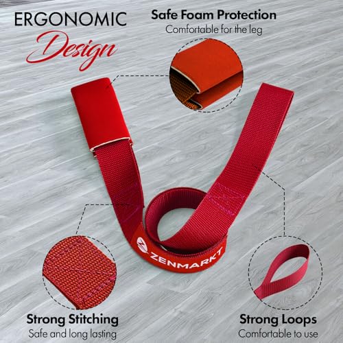 Cheer Stretching Strap for Flexibility Training and Stunt Practice | Durable Stretch Band to Improve Flexibility and Range of Motion, Essential Accessory for Cheerleaders - color: Red