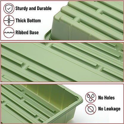 Mr. Pen- Seed Starter Trays, 10 Pack, 17"x10"x2.4", Durable Plastic Growing Trays, Stackable and Reusable Seedling Starter Kits for Indoor, Outdoor, Greenhouse Gardening, Planting, Hydroponic Systems